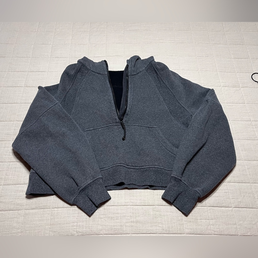 lululemon athletica Charcoal Women's Cropped Scuba Hoodie